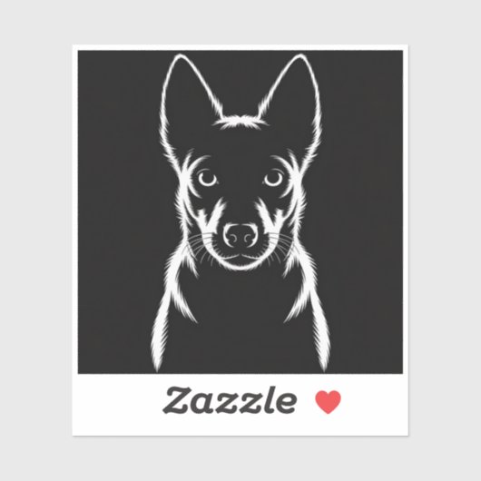 ブラックのミニマリスト犬のシルエット シール (シート)