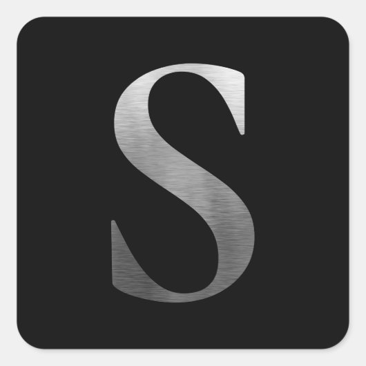 ブラックのメタリックシルバー モノグラム S スクエアシール (正面)