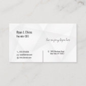 ブラックのモダン創業者とCEOのビジネス・カード 名刺 (正面)