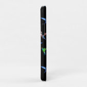 ブラックのモノグラムとハミングバード Case-Mate iPhoneケース (裏面/右)