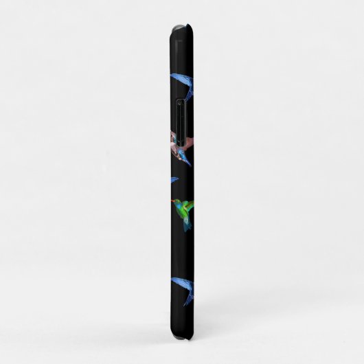 ブラックのモノグラムとハミングバード Case-Mate iPhoneケース (裏面/右)