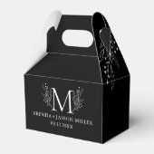 ブラックのモノグラムエレガントの新婚の白 フェイバーボックス (裏面サイド)