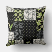 ブラックのユリフェイクー・オブ・ザ・バレー クッション (裏面)