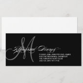 ブラックのリハーサルディナー招待状 モノグラム 招待状 (正面/裏面)