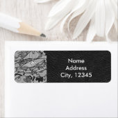 ブラックのレザーとレースの住所ラベル ラベル (インサイチュ)