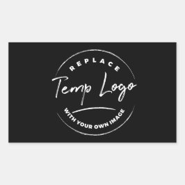 ブラックのロゴ企業のでブランド化 長方形シール