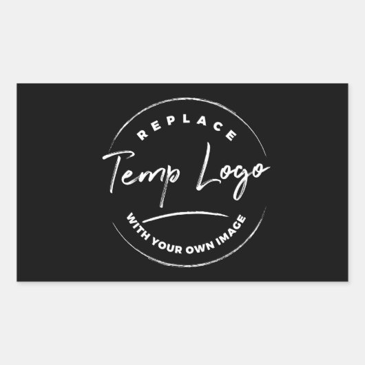 ブラックのロゴ企業のでブランド化 長方形シール (正面)
