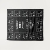 ブラックのロゴ & ソーシャルメディアの背景 タペストリー (正面(横))