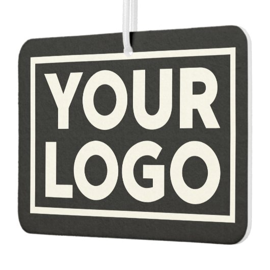 ブラックのワイドビジネスカスタムロゴと文字 カーエアーフレッシュナー (左)