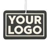 ブラックのワイドビジネスカスタムロゴと文字 カーエアーフレッシュナー (正面)