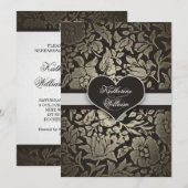 ブラックのヴィンテージスタイルのハーフ同窓会招待状 招待状 (正面/裏面)