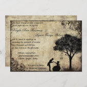 ブラックのヴィンテージ結婚式招待状「プロポーズ」 招待状 (正面/裏面)