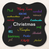 ブラックの世界のモダンクリスマス ペーパーコースター (正面)