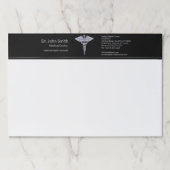 ブラックの医療クラスのシルバーカドゥセウス ペーパーパッド (正面)