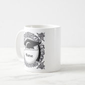 ブラックの卒業式帽子のカスタムマグ コーヒーマグカップ (正面左)