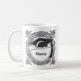 ブラックの卒業式帽子のカスタムマグ コーヒーマグカップ