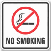 ブラックの喫煙ビニルデカール縁どなし シール (正面)