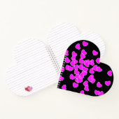 ブラックの多くの小さな未調整のピンクのハート ノートブック (内部)