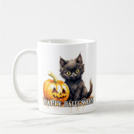 ブラックの子猫 | ハッピー ハロウィン コーヒーマグカップ