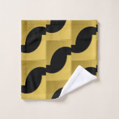 ブラックの幾何学的シックな黄金真鍮パターン バスタオルセット (ウォッシュタオル)