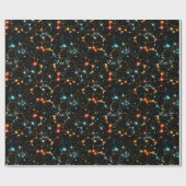 ブラックの抽象的な虹 ラッピングペーパー (フラット)