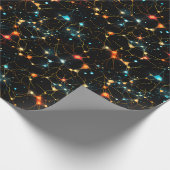 ブラックの抽象的な虹 ラッピングペーパー (角)