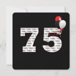 ブラックの招待状での75歳の誕生日おめでとう 招待状