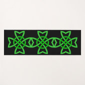 ブラックの明るい緑のアイリッシュケルトのループしたノット ヨガマット (正面(横))