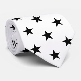 ブラックの星が輝くレーシングシルクホワイト ダービー ネクタイ