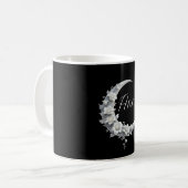 ブラックの月上の女神の名前 コーヒーマグカップ (正面左)