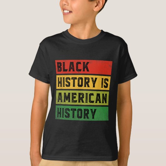 ブラックの歴史はアメリカの歴史 BHM アフリカ系の誇り Tシャツ (正面)