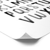 ブラックの水彩アルファベットABC教育ポスター ポスター (角)