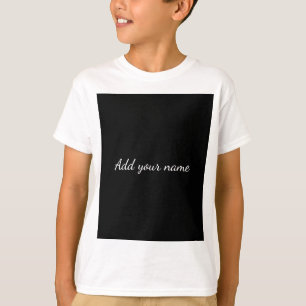 ブラックの無地に名前とメッセージを追加 ピロー Tシャツ