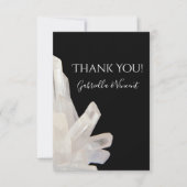 ブラックの白いクリスタル結婚が感謝 サンキューカード (正面)