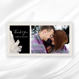 ブラックの白いクリスタル結婚が感謝 サンキューカード