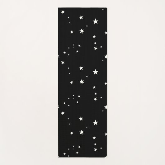ブラックの白い星 ヨガマット (正面)