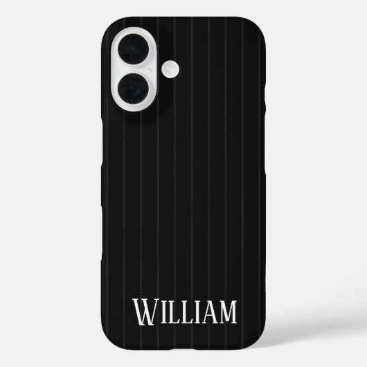 ブラックの細ストライプ オーダーメイド Case-Mate iPhoneケース (裏面)