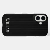 ブラックの細ストライプ オーダーメイド Case-Mate iPhoneケース (裏面 (横))