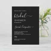 ブラックの結婚前お披露目招待状 招待状 (スタンド正面)