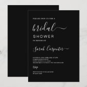 ブラックの結婚前お披露目招待状 招待状 (正面/裏面)