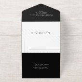 ブラックの結婚披露宴のお祝い オールインワン招待状 (外側)