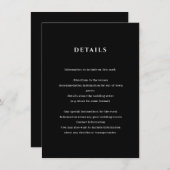 ブラックの結婚詳細エンクロージャカード エンクロージャーカード (正面/裏面)