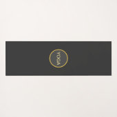 ブラックの美しいフラミンゴパーソナライズされた ヨガマット (裏面(横))