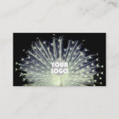 ブラックの美しい孔雀のフォトロゴ 名刺 (正面)