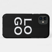 ブラックの背景にカスタムロゴをプリント Case-Mate iPhoneケース (裏面(横))