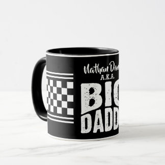 ブラックの背景に白文字でお名前入りBig Daddy マグカップ