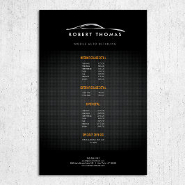 ブラックの自動詳細、自動修復フライヤー チラシ