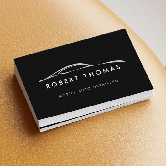 ブラックの自動詳細、自動修復ロゴ 名刺