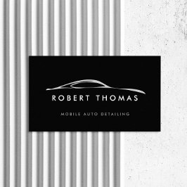 ブラックの自動詳細、自動修復ロゴ 名刺