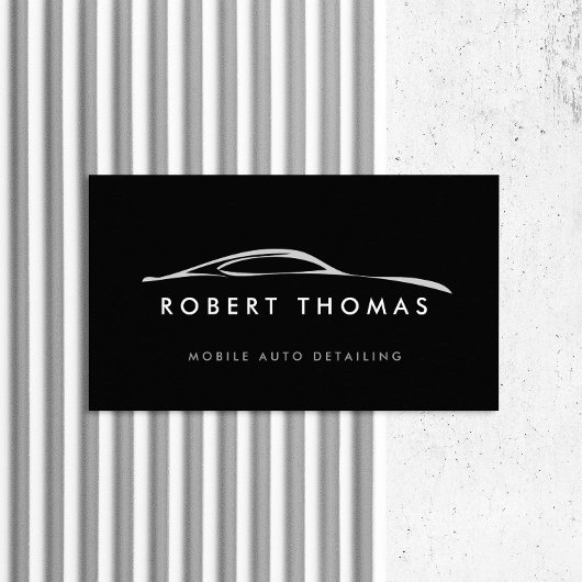 ブラックの自動詳細、自動修復ロゴ 名刺